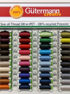 Gutterman Sew All Thread, 100% Polyester, 100metres, Green Tones